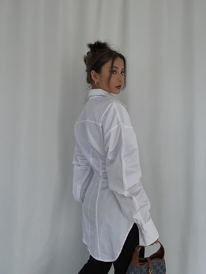 Dames Blouse Katoen met Kraag en Modern Design Hazel