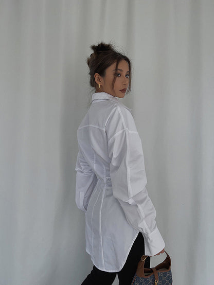 Dames Blouse Katoen met Kraag en Modern Design Hazel