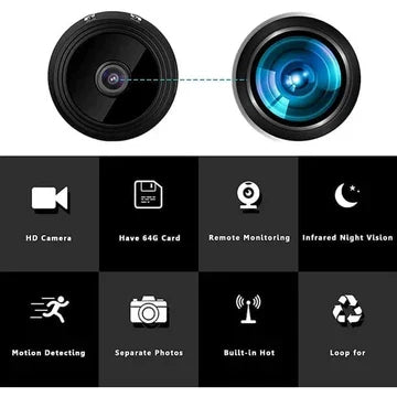 Draadloze Beveiligingscamera 1080p HD Mini met Nachtvisie Magnetische Bevestiging Bewegingsdetectie Binnen