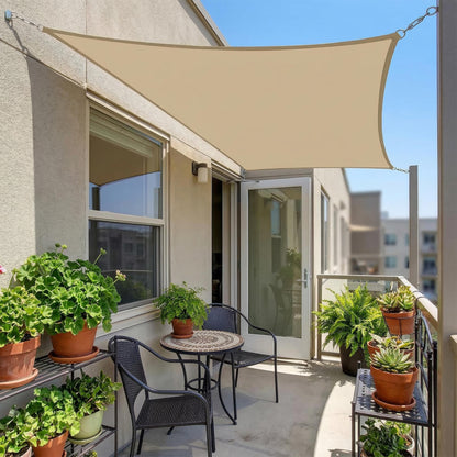 Waterdicht Rechthoekig Schaduwdoek voor Terras, Balkon en Tuin – Polyester UV-Bescherming