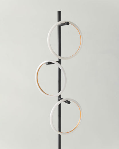 Vloerlamp Ring LED Dimbaar Goud Metaal 3 Lichtkringen Modern
