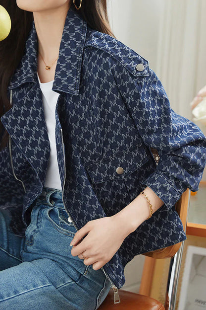 Dames Denim Riderjack Met Opstaande Kraag - StudioMarella