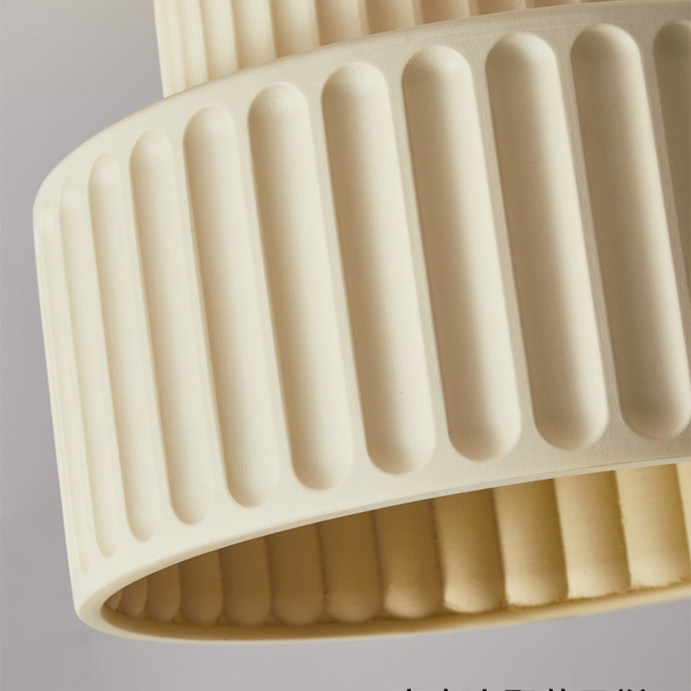 Plafondlamp Geribbeld Resin E27 Wit Compact Modern Interieur Woonkamer Keuken Slaapkamer Retro Design Plafonnière