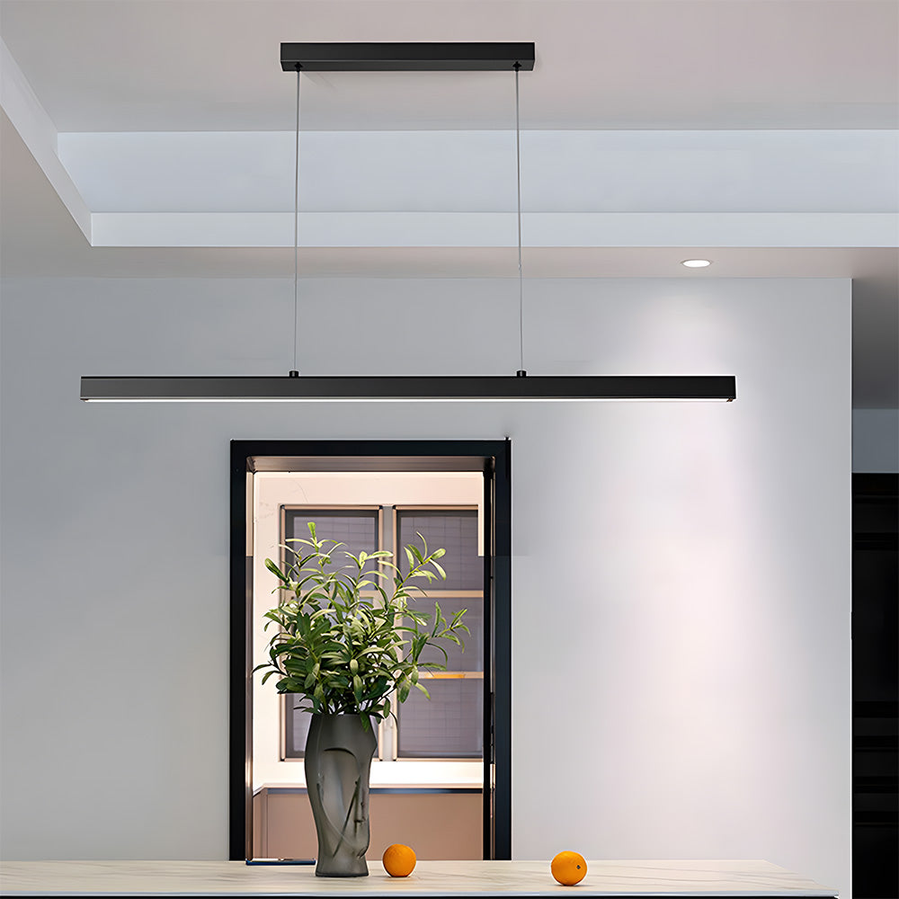 Verumo Hanglamp LED Metaal Zwart Keukeneiland Eettafel Moderne Verlichting Lineaire Hanglamp
