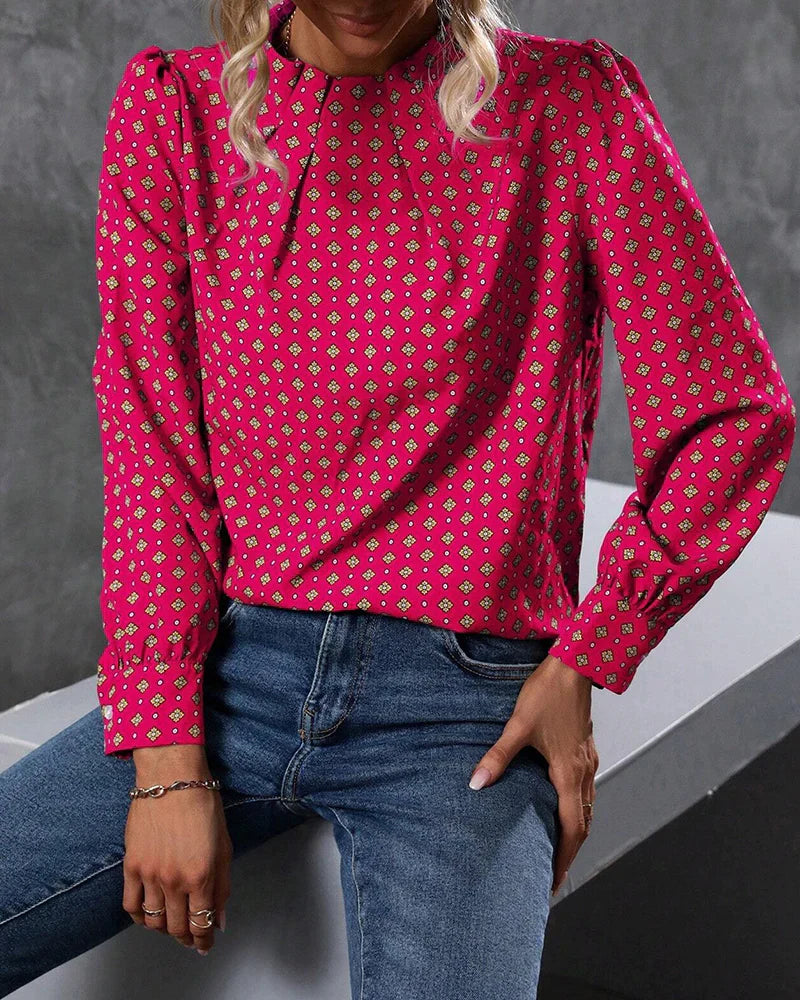 Vrouwelijke Bloes met Bloemenprint Elegant Katoen