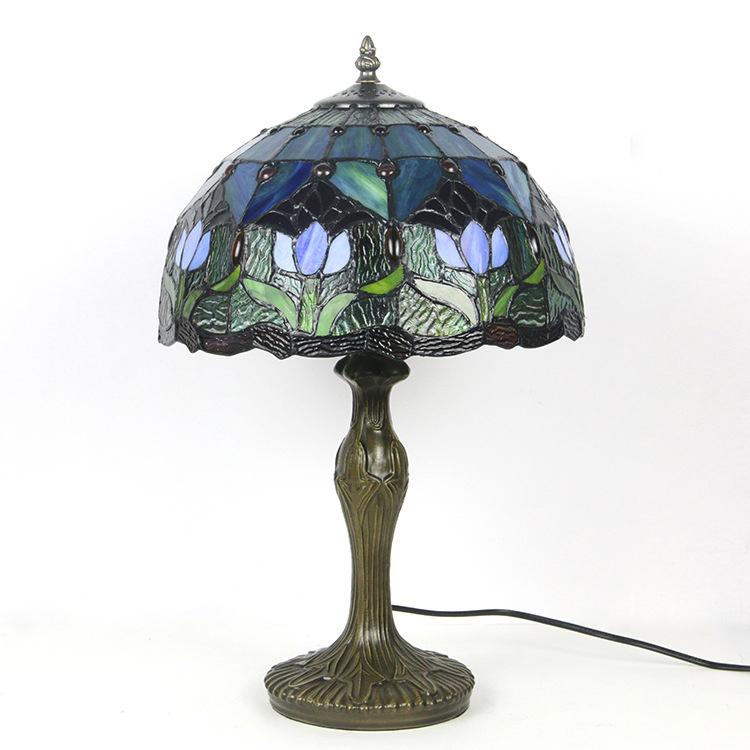 Tiffany Tafellamp Buntglas Klassiek 45cm E26 Glas Metaal Woonkamer