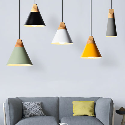 Hanglamp Hout Aluminium E27 Kleurrijk Eetkamer Woonkamer Keuken Designlamp Modern