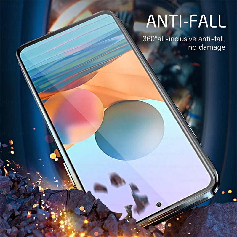 Magnetische Dubbelzijdige Telefoonhoes Gehard Glas voor Galaxy Modellen