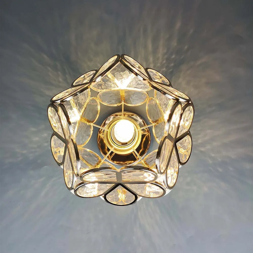 Floyem Flower Plafondlamp 20cm Acryl Goud Gang Slaapkamer Bloemdesign Verlichting Compacte Plafondlamp Hal Lamp