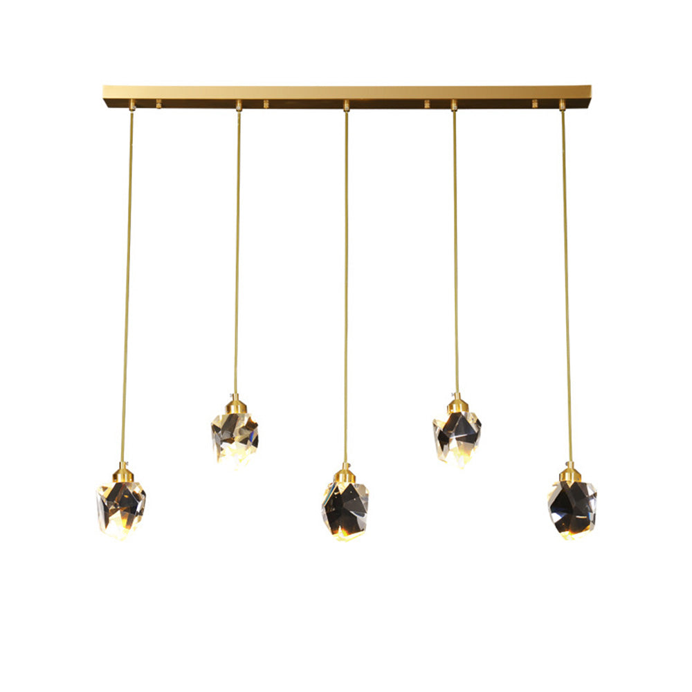 Hanglamp Glas Metaal Goud Verstelbaar Eettafel Woonkamer Keukeneiland Druppelvorm Designlamp Sfeerverlichting
