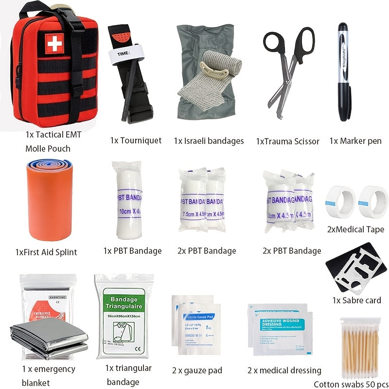 EHBO Kit Compleet Tourniquet Kunststof Textiel Zwart Outdoor Reizen Survival Verbanddoos Eerste Hulp Set Compact