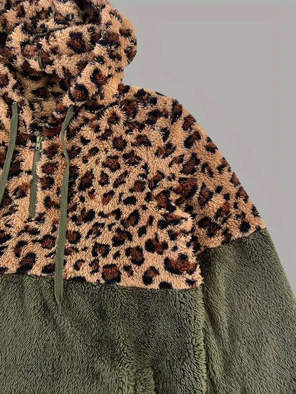 Luipaard Sweater Color Block Geprint