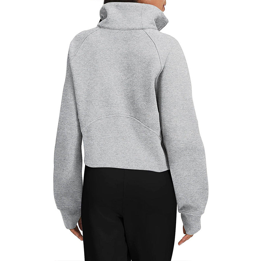 Dames Sweatshirt Zacht Sportief met Halve Rits