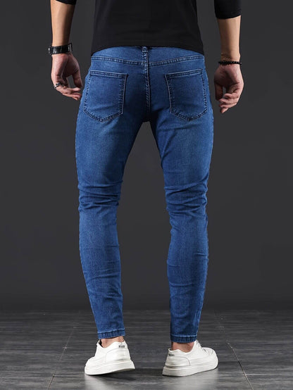 Heren Skinny Jeans – Slim Fit Spijkerbroek met Rits en Stretch