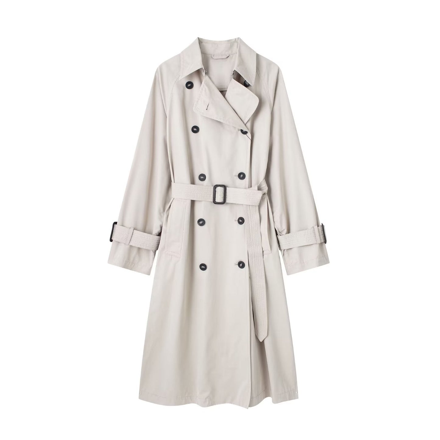Dames Trenchcoat Lange Voorjaarsjas met Ceintuur Trendy Look