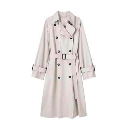 Dames Trenchcoat Lange Voorjaarsjas met Ceintuur Trendy Look
