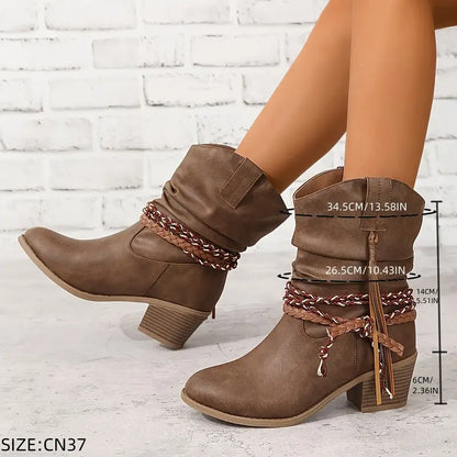 Dames Western Laarzen Cowboystijl Hoge Hak