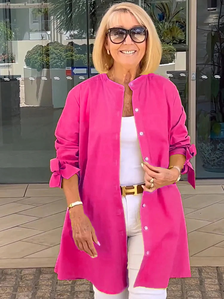 Lange Blousejurk Lichtgewicht Ademend Zomerjurk