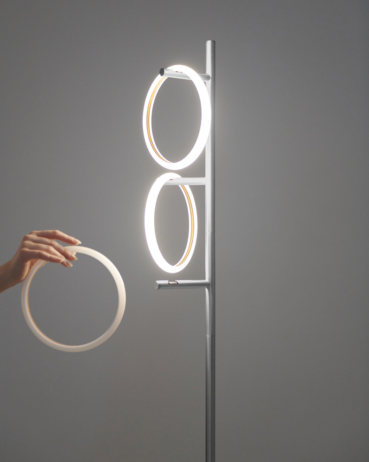 Vloerlamp Ring LED Dimbaar Goud Metaal 3 Lichtkringen Modern