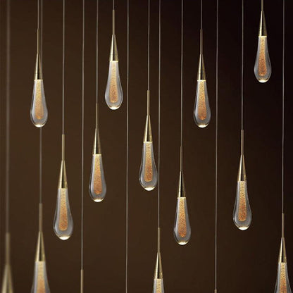 Glazen Hanglamp met Gouden Metalen Armatuur en Geïntegreerde LED-Verlichting – Scandinavisch Design voor Eetkamer, Woonkamer en Keuken