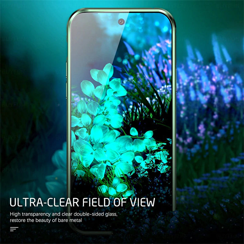 Magnetische Dubbelzijdige Telefoonhoes Gehard Glas voor Galaxy Modellen
