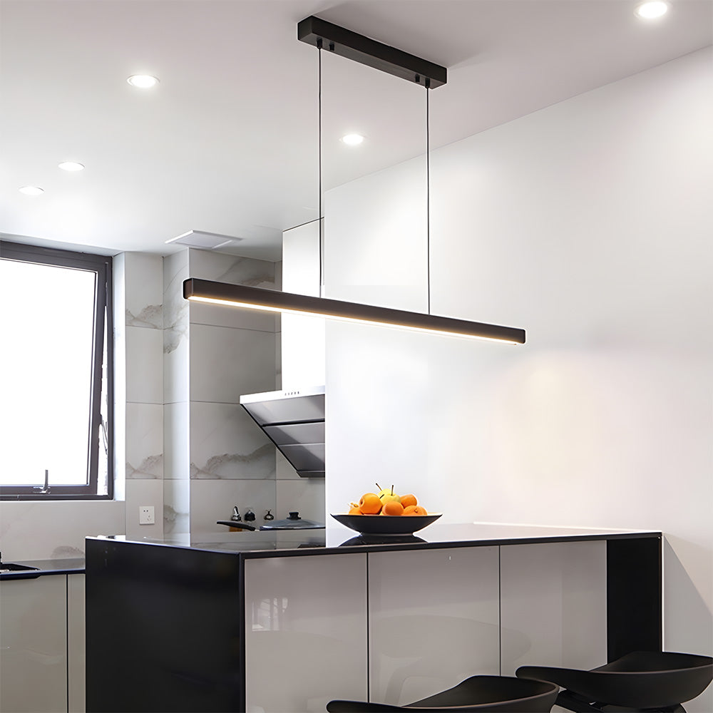 Verumo Hanglamp LED Metaal Zwart Keukeneiland Eettafel Moderne Verlichting Lineaire Hanglamp