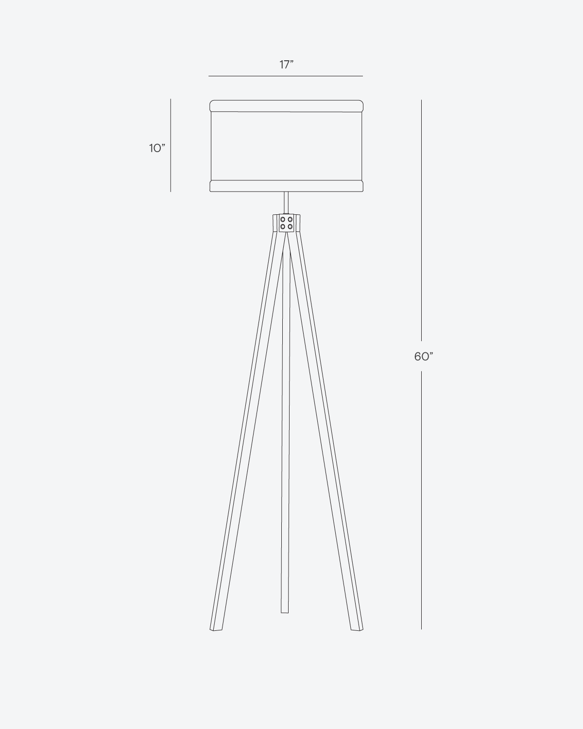 Vloerlamp Tripod Houten Driepoot 152cm Met Stoffen Kap LED