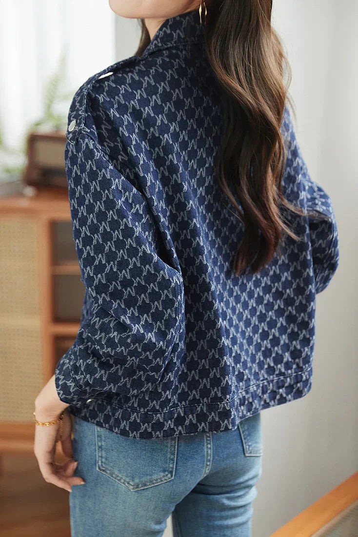 Dames Denim Riderjack Met Opstaande Kraag
