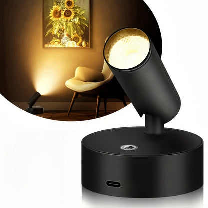 Draadloze LED Accentlamp Dimbaar met Aanraakbediening Zwart voor Kunst en Decoratie