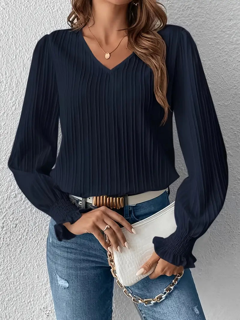 Vrouwelijke Top met Lantaarnmouwen Elegante Blouse Stijl