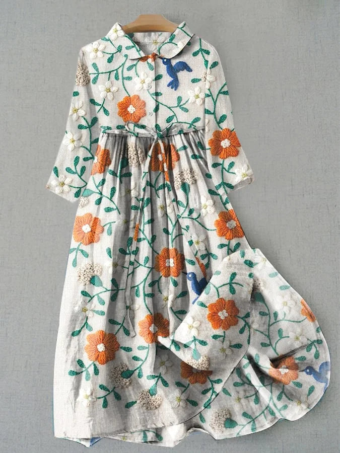 Zomerjurk Bloemenprint Vrouwelijke Jurk met Korte Mouwen - StudioMarella