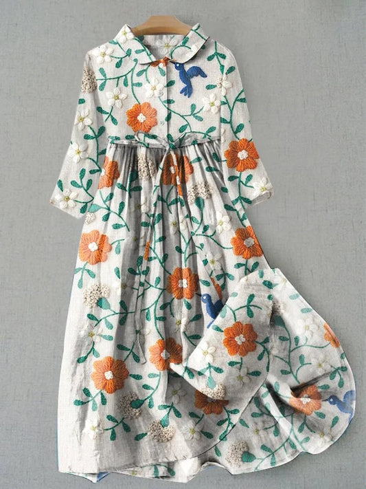 Zomerjurk Bloemenprint Vrouwelijke Jurk met Korte Mouwen - StudioMarella