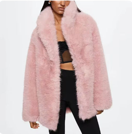 Dames Faux Fur Jas Stijlvol Luxe Warm en Elegante Look
