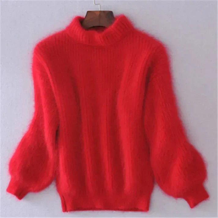 Zachte Angora Trui Gebeitst Vintage Look