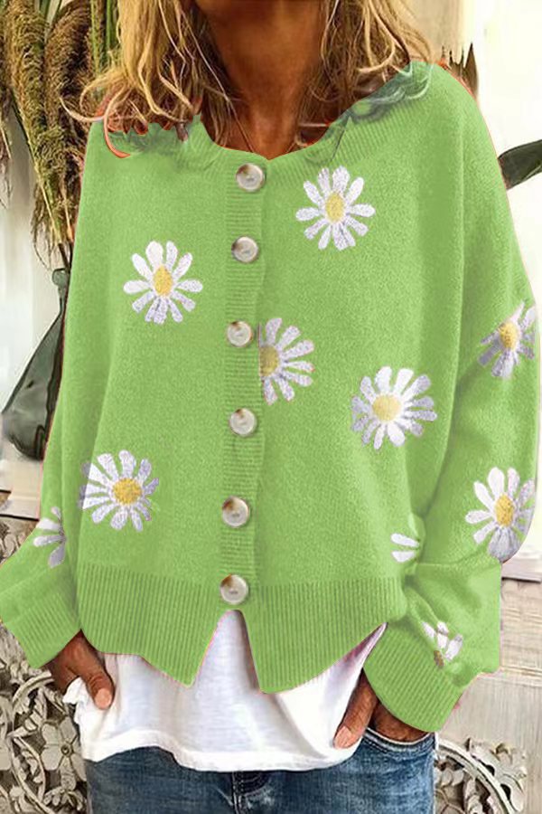 Dames Vest Gebreid Bloemenpatroon Roze → Gebreid Dames Vest Roze Bloemenpatroon