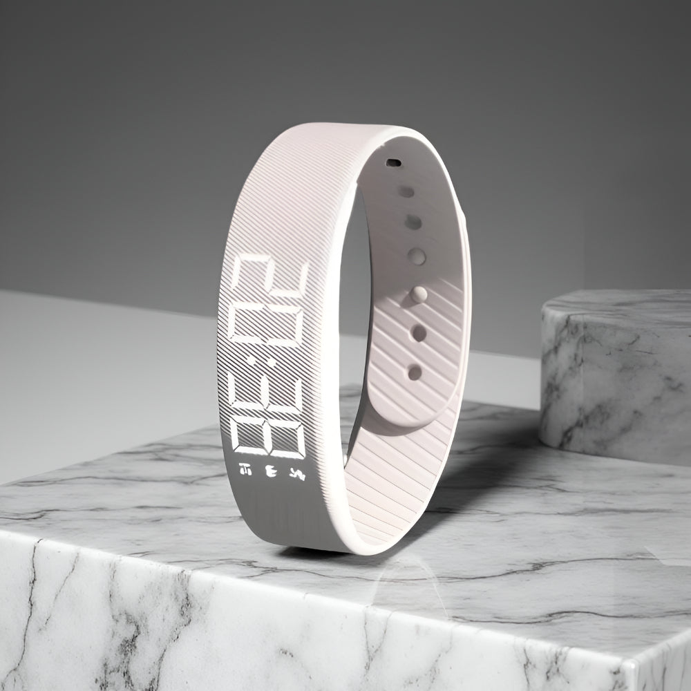 Digitaal LED Sporthorloge met Siliconen Band Waterdicht Licht Dames Heren Unisex Training Fitness Dagelijks Gebruik USB Oplaadbaar