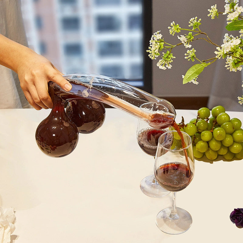 Glazen Karaf 600ml met Speels Design Transparant Bleivrij Glas voor Whisky Wijn