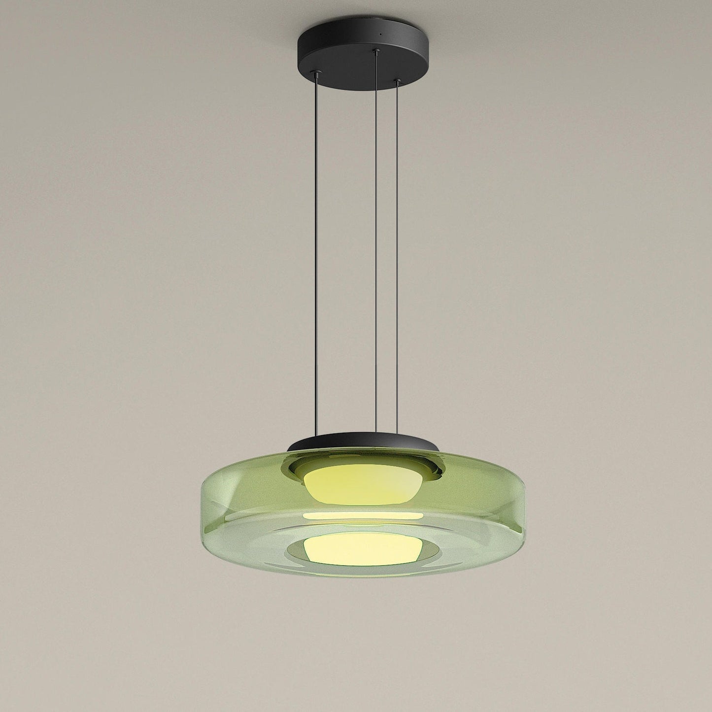 Zenor gelaagde hanglamp glas amber eetkamer woonkamer design verlichting modern gelaagd glaslamp