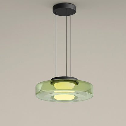 Zenor gelaagde hanglamp glas amber eetkamer woonkamer design verlichting modern gelaagd glaslamp