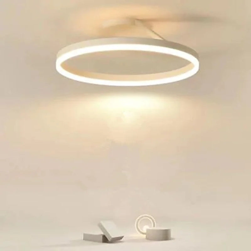Plafondlamp LED Ring Metaal Acryl Zwart Wit Dimbaar Woonkamer Slaapkamer 50cm