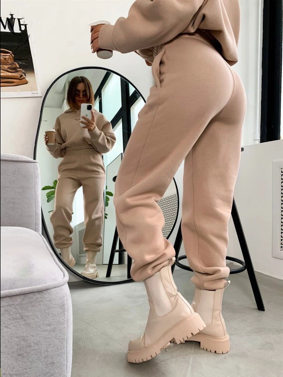 Dames Jogger Set Zacht Comfortabel Hoodie en Broek