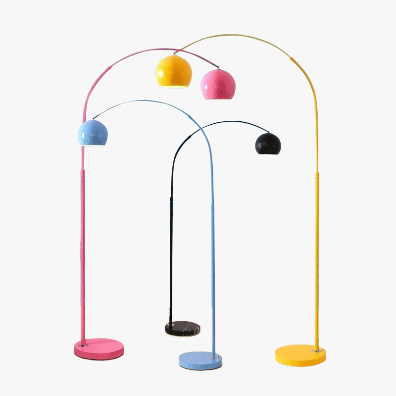Vloerlamp Boogvorm Led Metaal Zwart Blauw Geel Roze Zilver Goud Dimbaar Woonkamer Slaapkamer