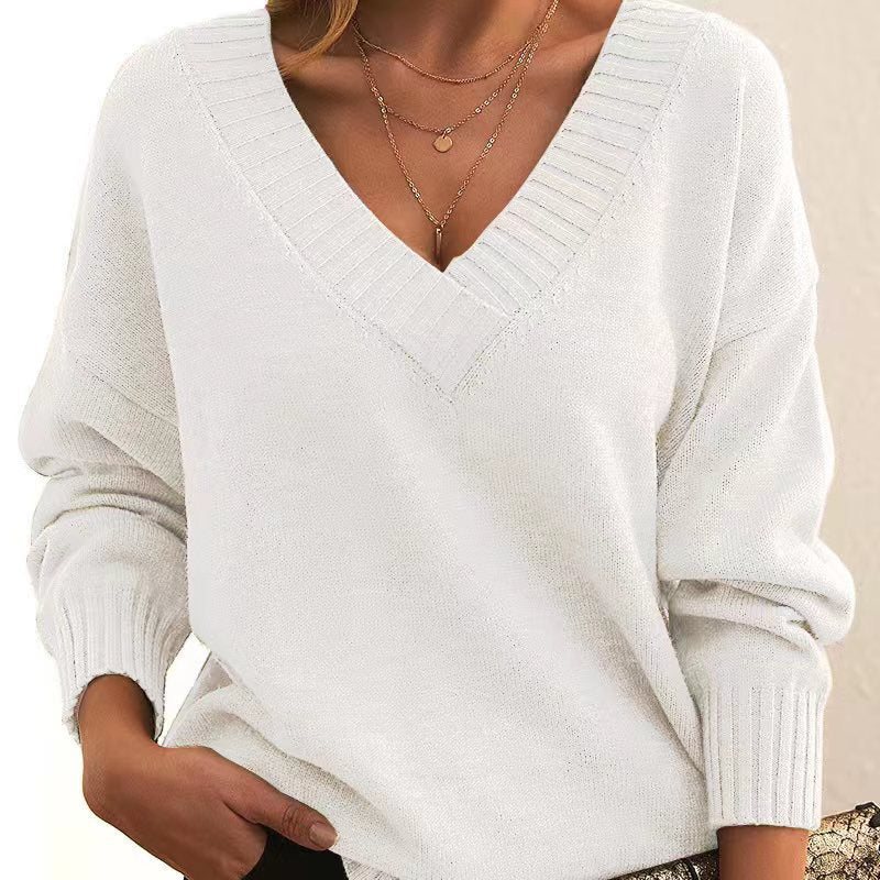 Dames Trui Gebreid V-hals Elegante Basisstijl