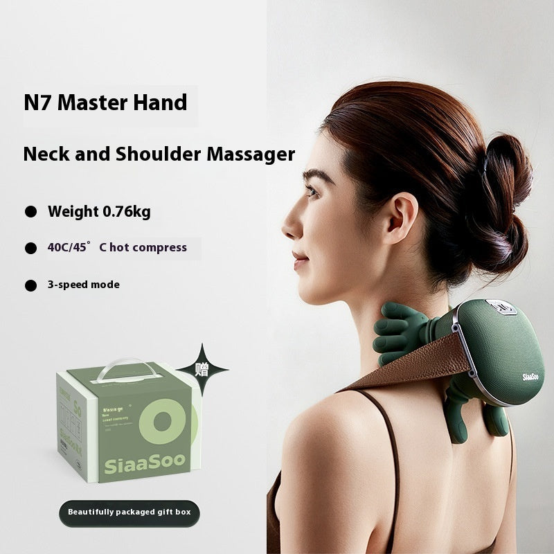 Nekmassageapparaat met Warmtefunctie en 4D Kneedsysteem | Draadloos Oplaadbaar