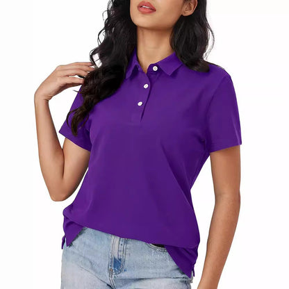 Dames Polo Top Kortemouw Zomerjurk Basic Wit