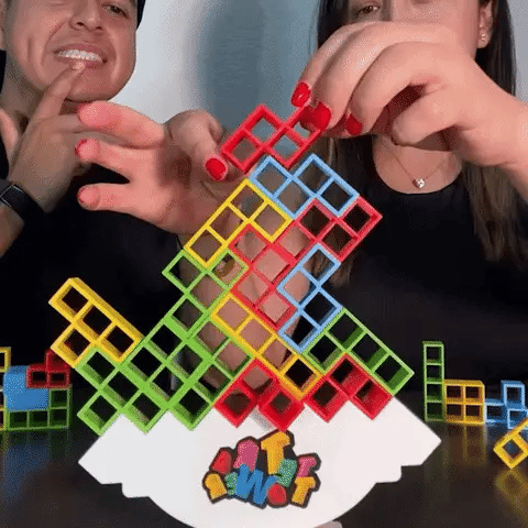 Houten Balans Stapelblokken Set Tetris Toren Evenwichtsspel Educatief Speelgoed Fijne Motoriek Kinderen Families Thuis