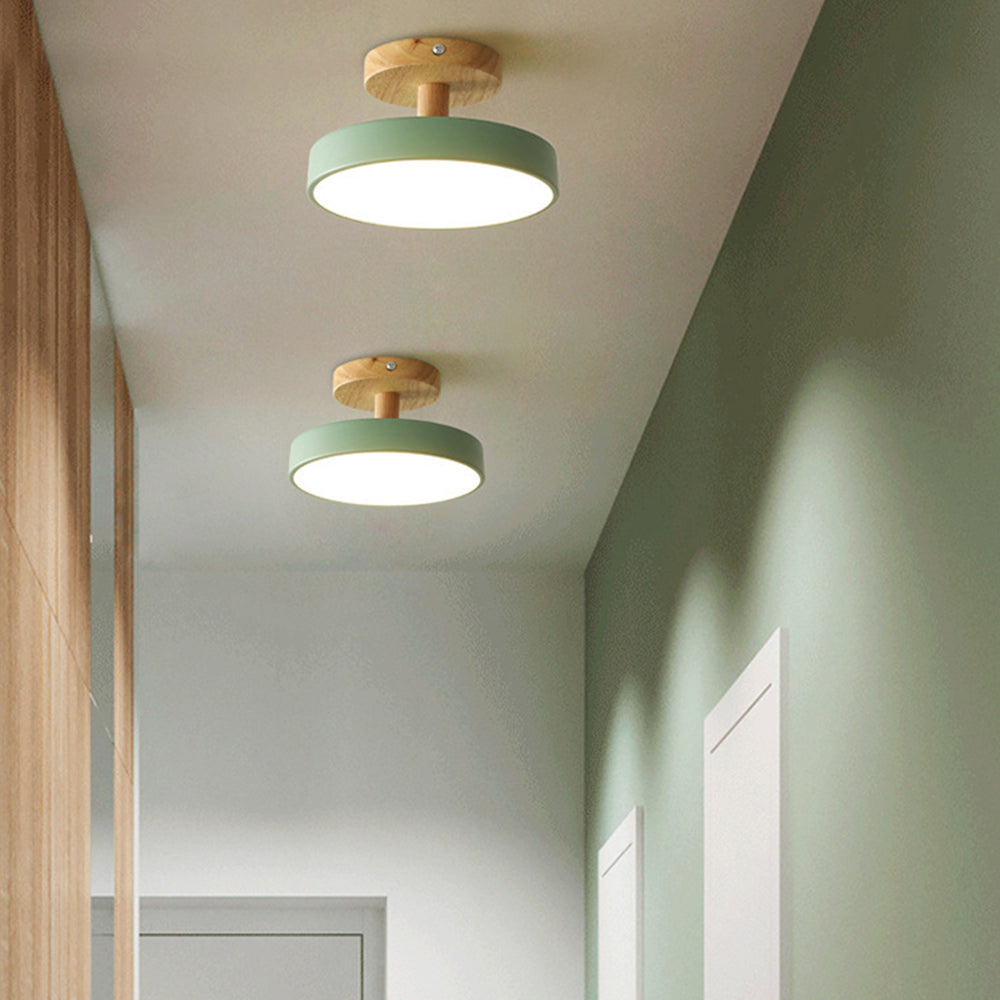 Pedol plafondlamp LED 12W hout groen plafondlamp slaapkamer hal Scandinavisch design moderne verlichting kleine ruimtes