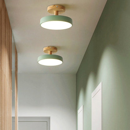 Pedol plafondlamp LED 12W hout groen plafondlamp slaapkamer hal Scandinavisch design moderne verlichting kleine ruimtes