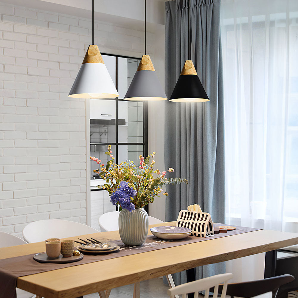 Hanglamp Hout Aluminium E27 Kleurrijk Eetkamer Woonkamer Keuken Designlamp Modern
