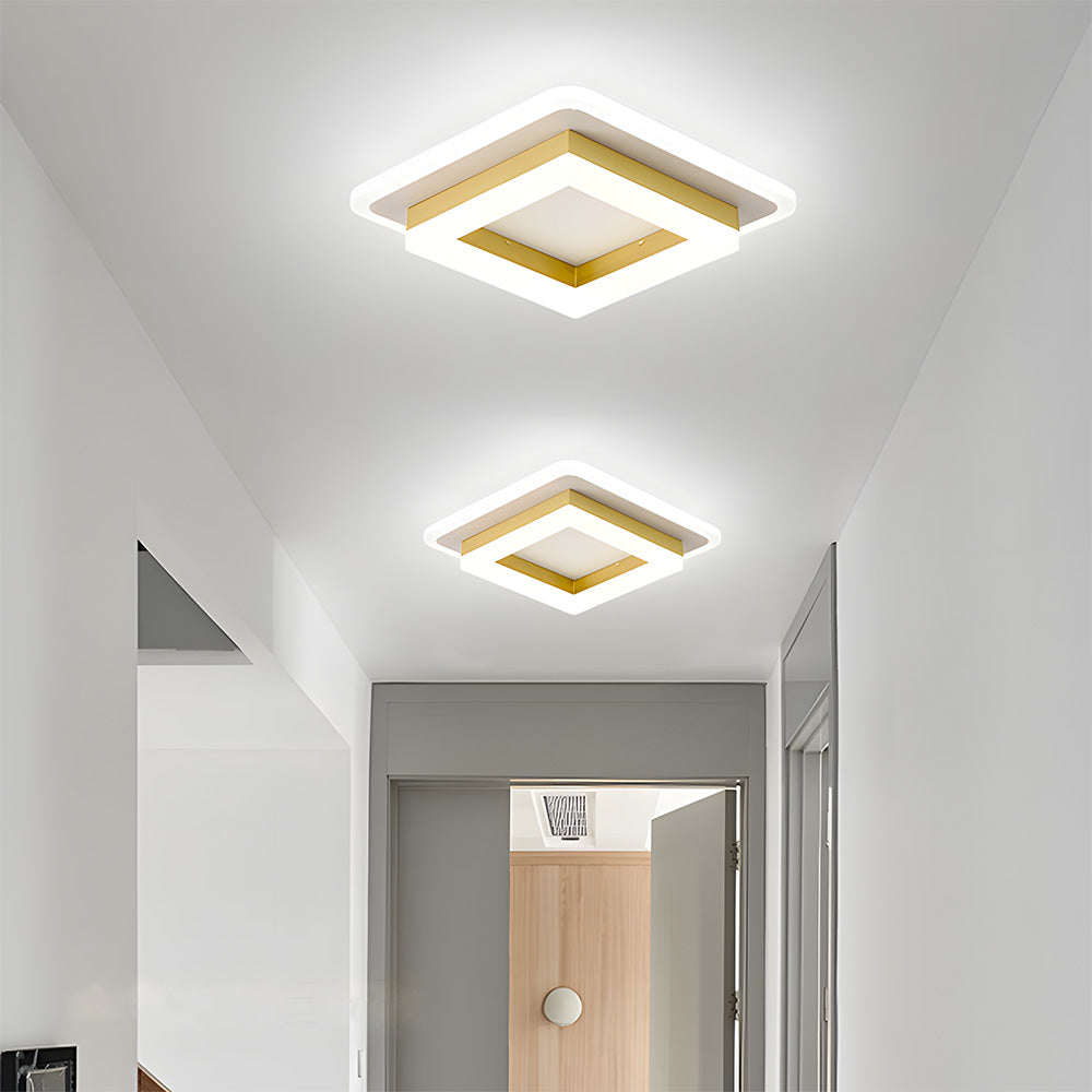 Vierkante LED Plafondlamp 1920 Lumen Zwart Wit Slaapkamer Hal Woonkamer Moderne Plafonnière Geometrisch Design Verlichting Binnen